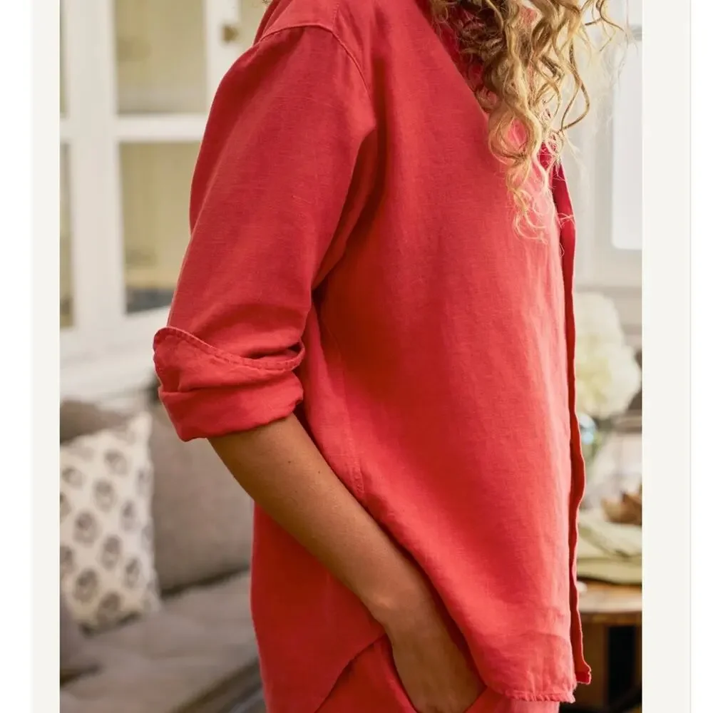 Frank & Eileen Amalfi Getaway Set Summer Red Linen Size XS NWT